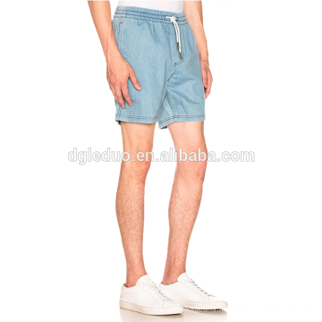 Custom summer beach Elastic waist lace-up denim jeans shorts for men
swim shorts
